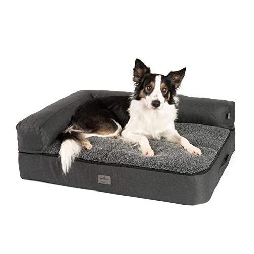 JAMAXX Premium 4-in-1 Hunde-Sofa Orthopädisches Hundebett mit Memory Visco Schaumstoff,...