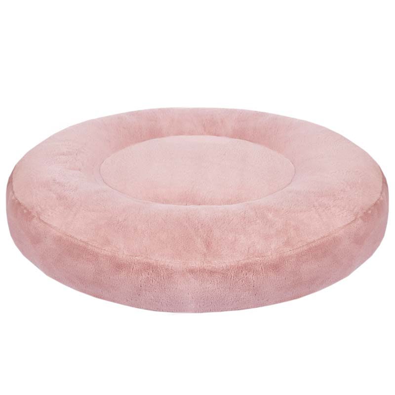 rosa Hundebett rund orthopädisch