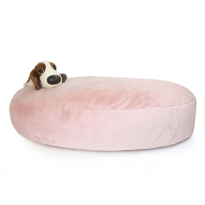 rundes orthopädisches Hundebett rosa