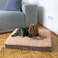 Orthopädisches Hundebett JAMAXX Premium flauschig für kleine Hunde in dunkel-beige