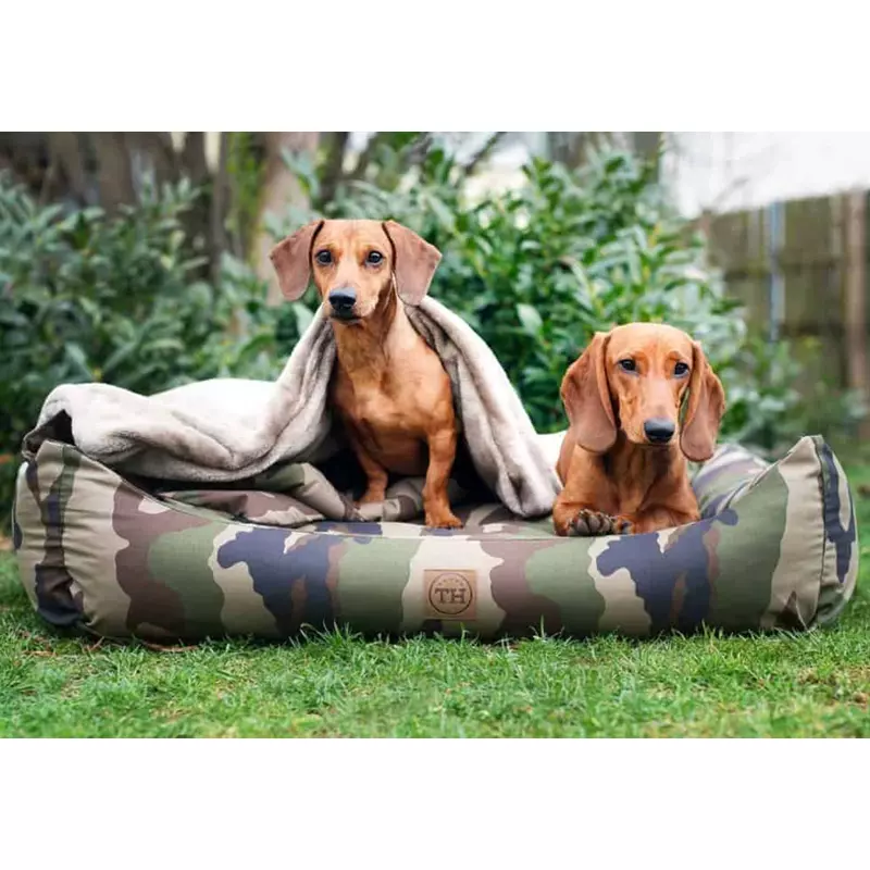 Traumhund orthopädisches Hundebett Adventure Tarnoptik hygienischkhaki braun